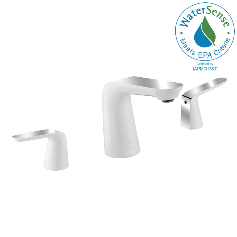 Pendant Series 8 In. Widespread 2-Handle Low-Arc Bathroom Faucet In Polished Chrome