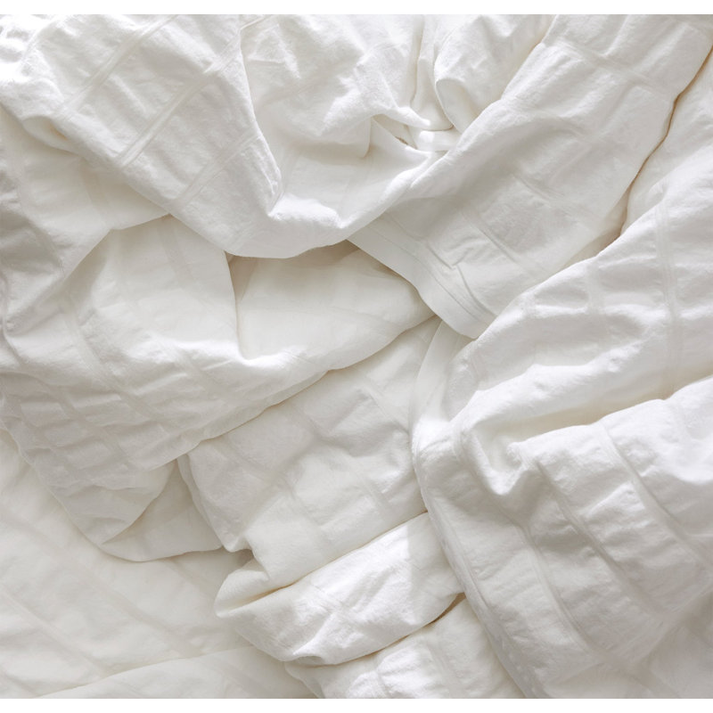 Relaxed Seersucker Duvet Set, Full;Queen, White