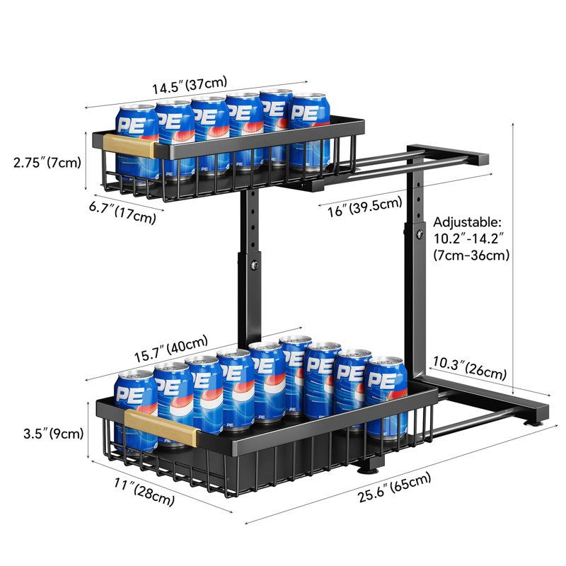 Rangement en acier sous l'évier