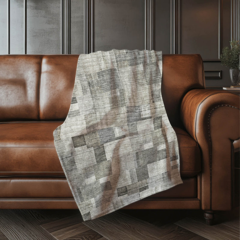 Jeté carré Addison Sherpa ASB639, Taupe