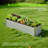 Outdoor Metal Raised Garden Bed, Rectangular Planter Box For Herbs, Flowers, And Deep Root Vegetables - Silver,8×2×2 Ft-546250557-546250554-546250559