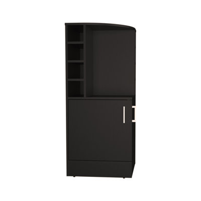Corner Bar Cabinet With Eight Wine Bottle Cubbies And Double Door, Liquor Cabinet, Storage Cabinet