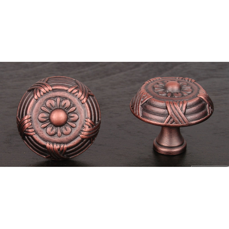 CK Series 1 1/2" Diameter Mushroom Knob, Distressed Copper, Large