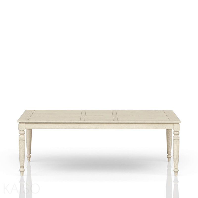 Table avec feuille - Blanc délavé
