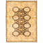 Tapis décoratif beige/brun en laine de conception unique 4 pi 10 po x 6 pi 8 po noué à la main New Age