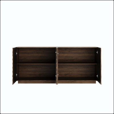 Buffet noyer avec texture ondulée 3D
