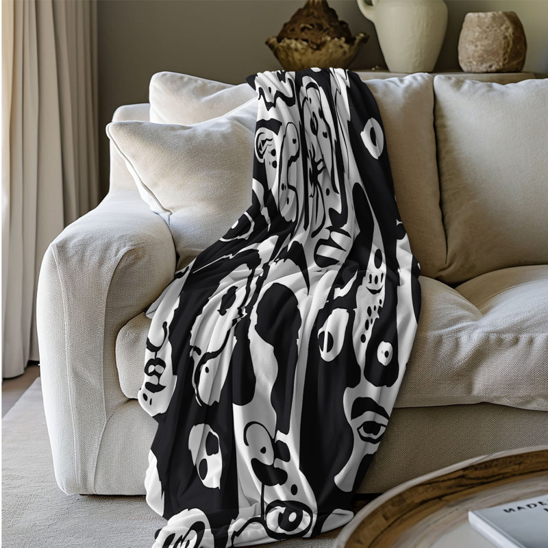 Modernist People Art - 1 pièce Sherpa Premium, Grand lit