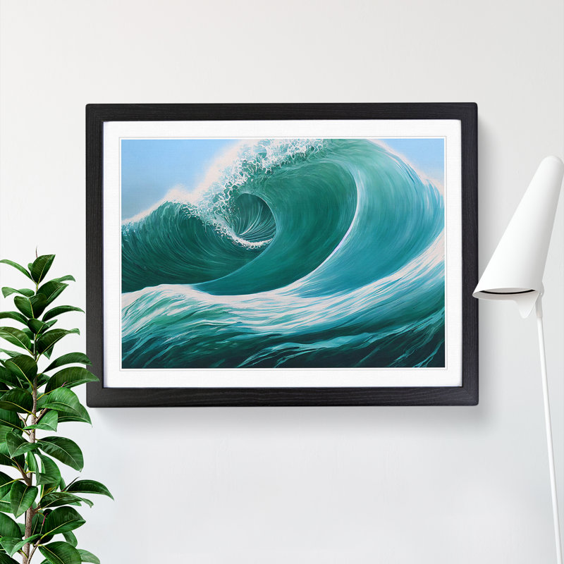 Striking Ocean Wave Vol.1 - Single Picture Frame Painting, Black, 25cm H x 34cm W x 2cm D