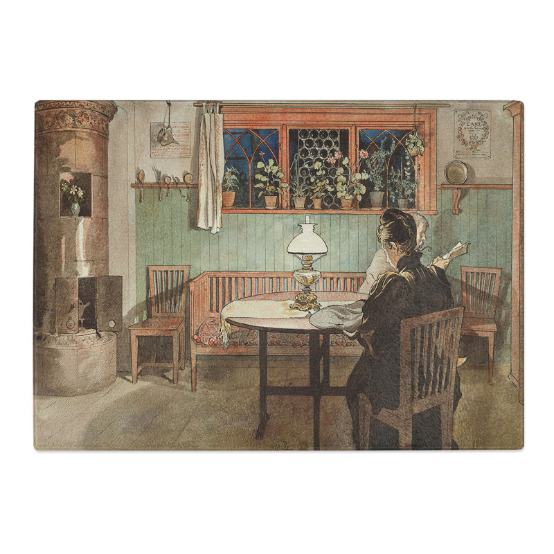 When the Children Have Gone to Bed by Carl Larsson Chopping Board, 0.4cm H x 28.5cm W x 39cm L