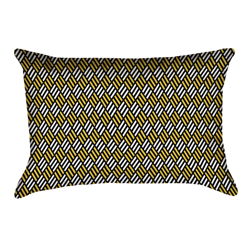 Coussin Katelyn Elizabeth, Faux lin, Vert / Jaune