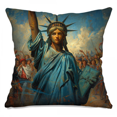 Statue de la liberté peignant des coussins décoratifs à double face