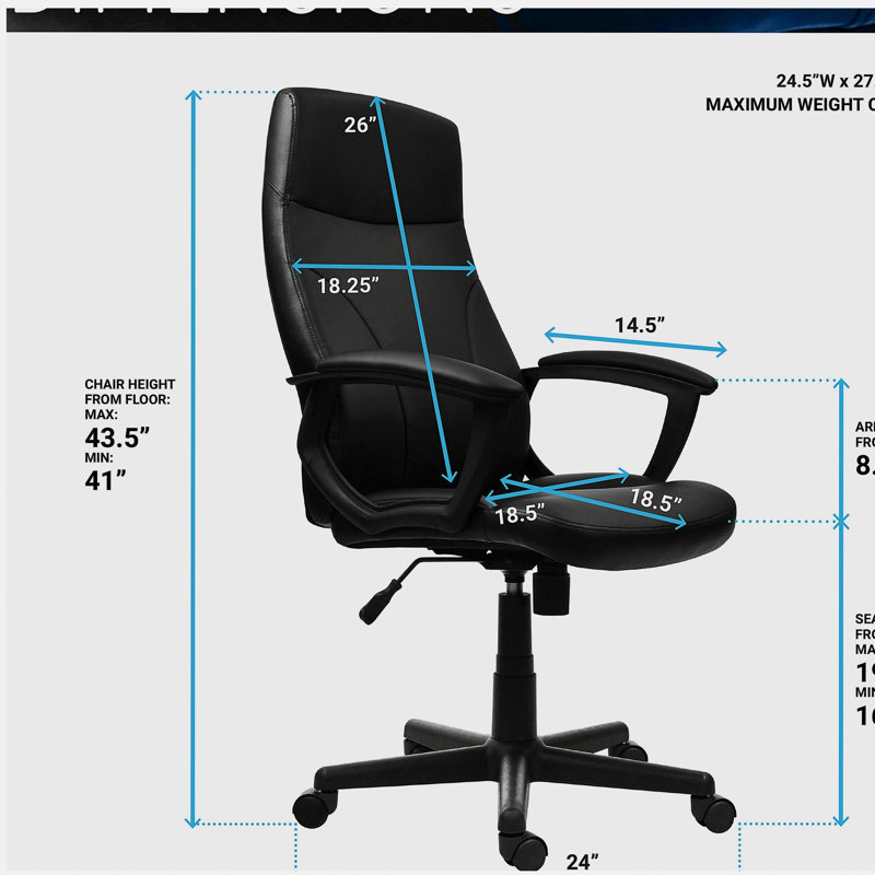 Fauteuil de direction à dossier moyen, noir
