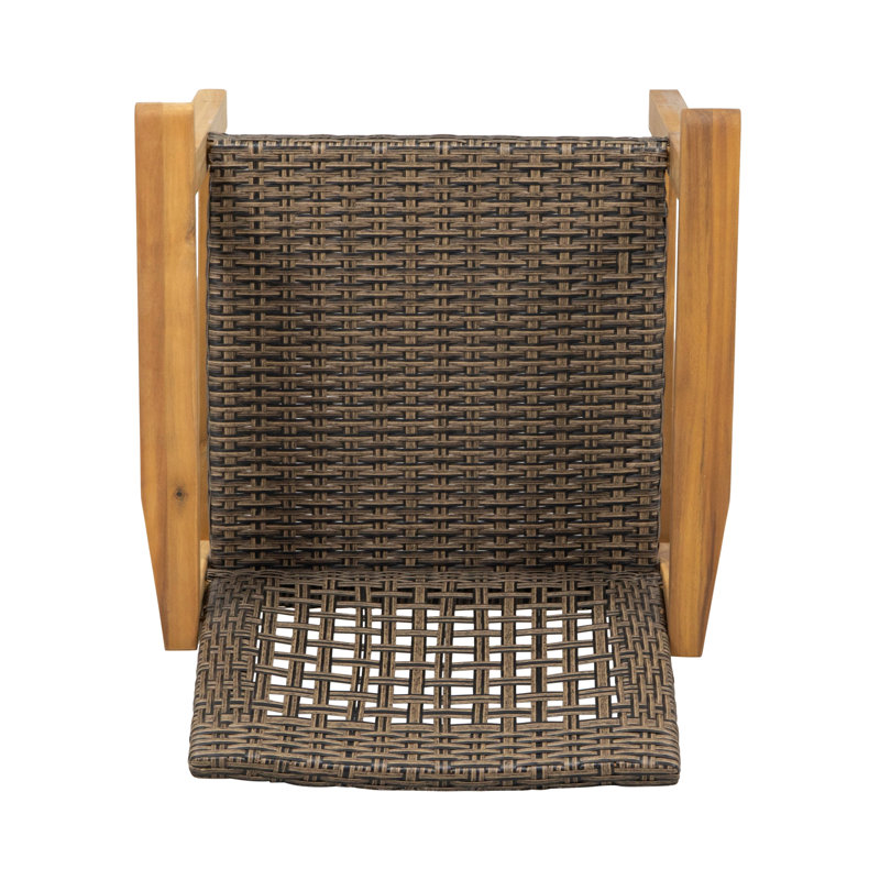 Chaise de salle à manger en bois et osier Hampton (ensemble de 2), Marron clair