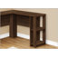Bureau d'ordinateur d'angle en L avec tablettes de rangement pour bureau à domicile, peu encombrant et élégant