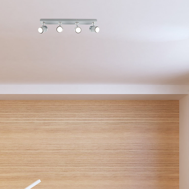 Lacey 4-Light 54cm Ceiling Spotlight, Grey, No Bulb
