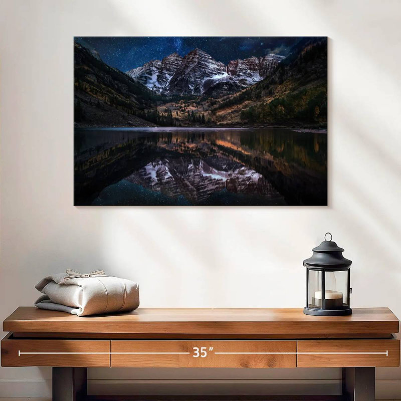 Maroon Bells Night Reflection, 16" H x 24" W