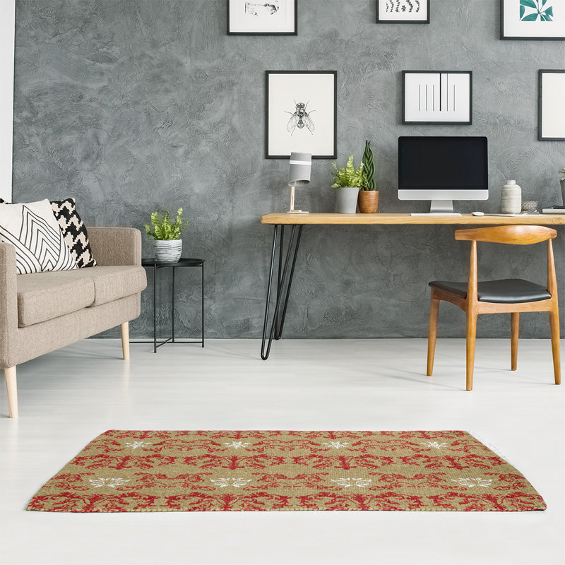 Damask Indoor Rug, Rectangle 5' x 7'