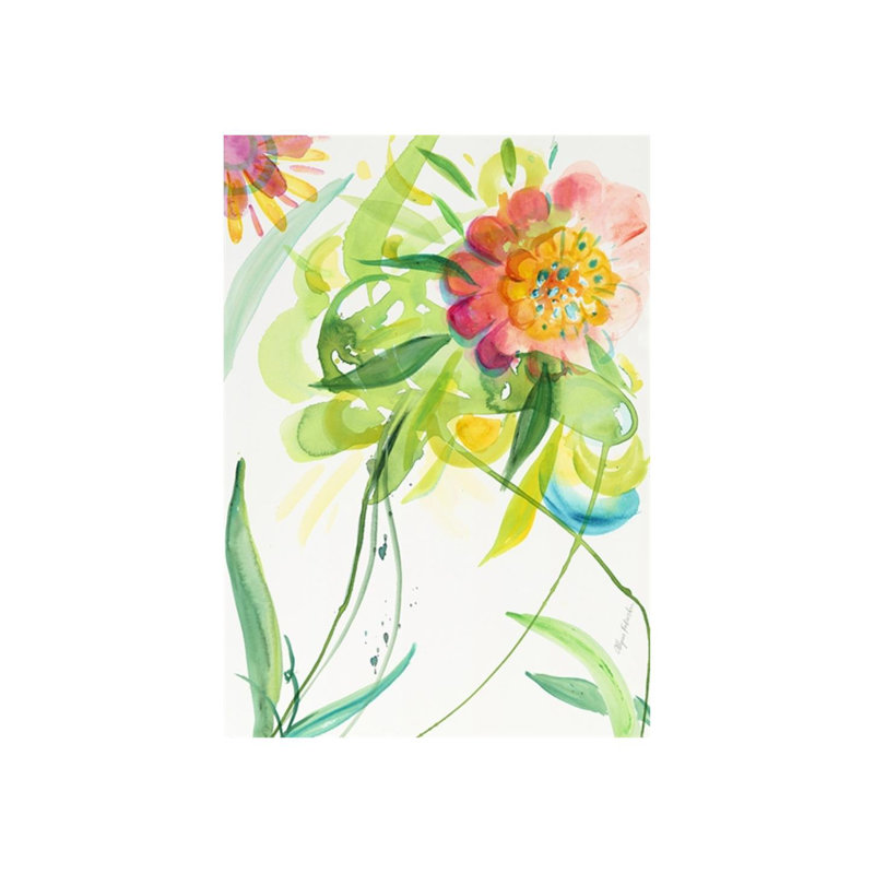 Tropique III - peinture sur toile tendue, H 34 po x l 24 po x P 1,5 po, Extérieur