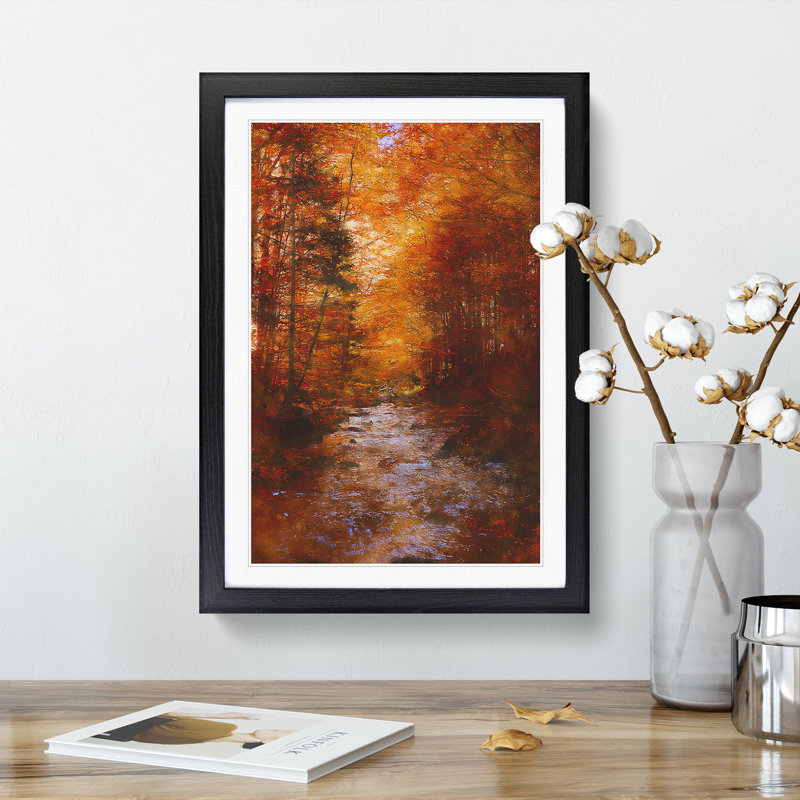 The Woodland Stream - Picture Frame Painting Print, 87cm H x 62cm W x 2cm D, Black Framed