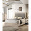 Mobilier de chambre à coucher contemporain grand lit à finition crème 1pc avec tête de lit en bois d'hévéa gris 1 pièce-945826612