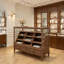 Nut-brown Solid Manufactured Wood Jewelry Display Storage Cabinet with drawer-style storage compartments