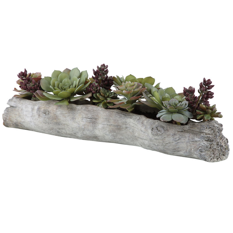 10'' Faux Succulent in Cement Pot