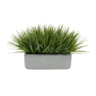 Faux Onion Grass in Ceramic Planter