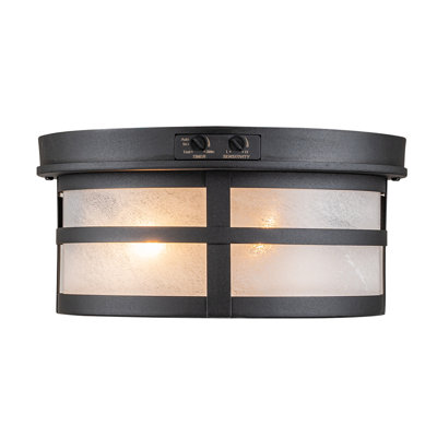 Matte Black 2 - Bulb Outdoor Flush Mount