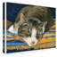 «A Grey Cat on Blanket», reproduction de peinture acrylique sur toile tendue Furtado-30393322