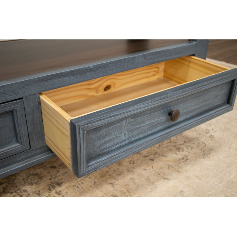 Capriana 54.75'' Solid Wood Console Table, Blue