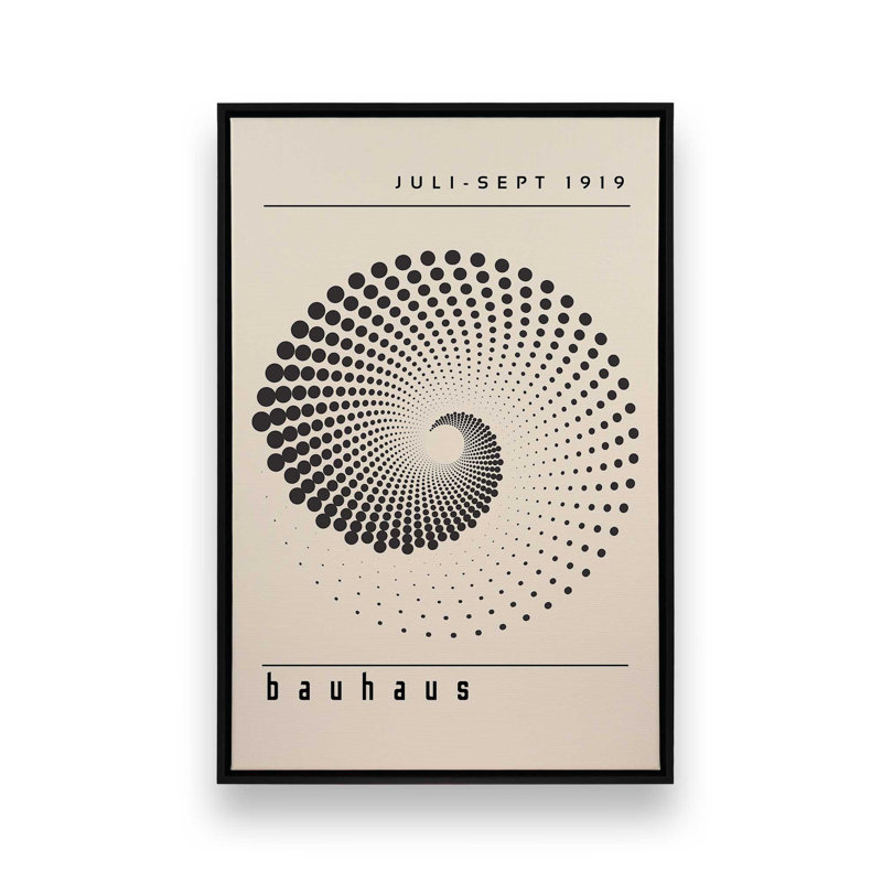 Impression sur toile Bauhaus Revolution optique, Cadre flottant noir satiné, H 18,75 po x l 12,75 po x P 1,75 po