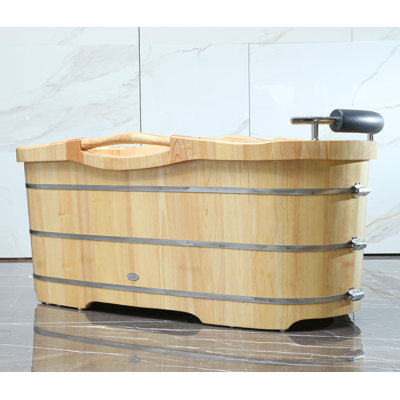 61'' x 28.38'' Soaking Wood Bathtub