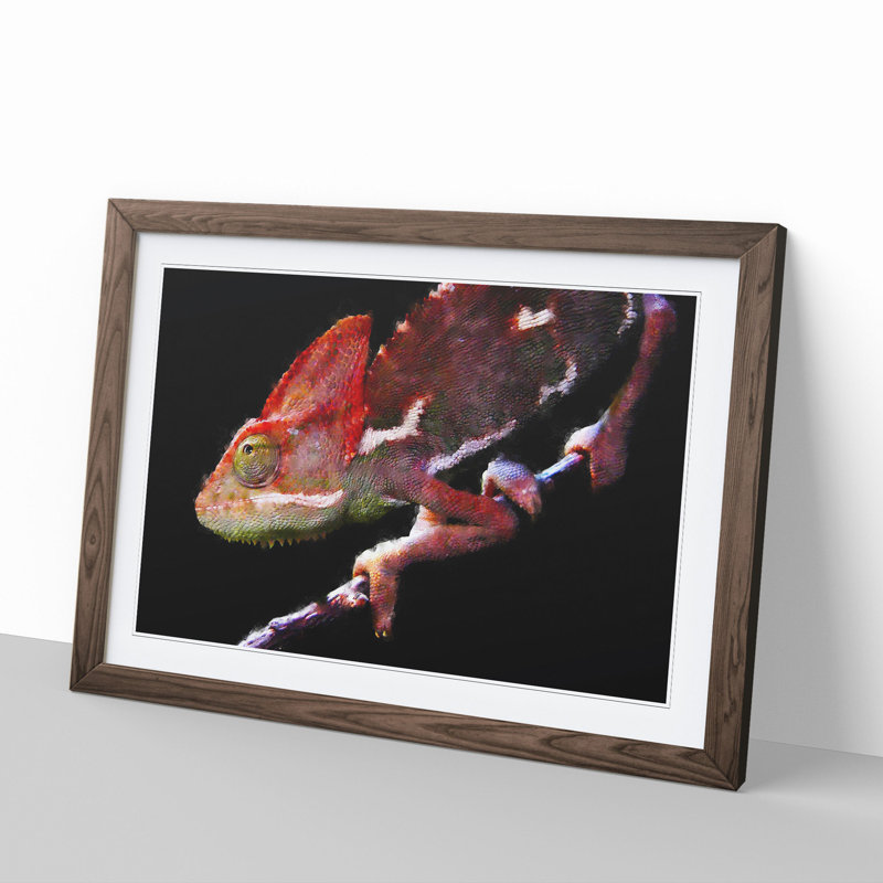 Chameleon Lizard Vol.2 - Framed Print, 27cm H x 36cm W x 2cm D, Walnut Framed