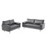Faux Leather Square Arm Living Room Set