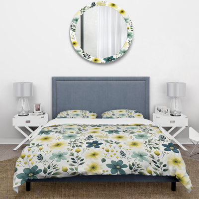 Ensemble de housse de couette Green and White Ferns Sereny I