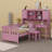 Multifunctional Wood Platform Bed With Bookshelf At The Head Of The Bed, Built-In Desk And Matching Chair-1985540529