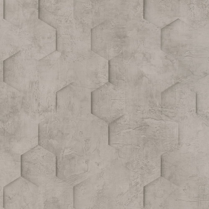 The Loft Collection Geometric Hexagon Wallpaper Roll, Brown