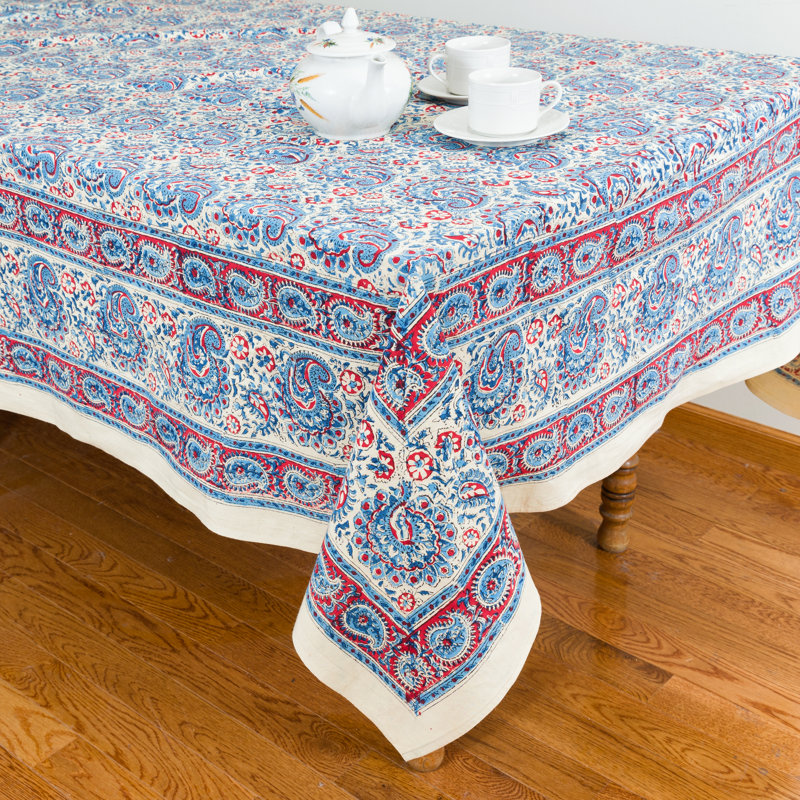 Mria Rectangle Paisley Cotton Tablecloth, 108" x 72"