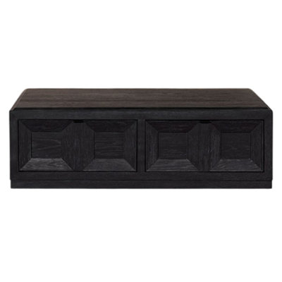 Table basse Kizie, tiroirs, roulettes, 54 po