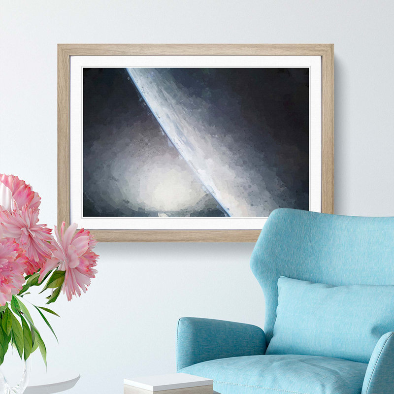 The Edge of the Earth in Abstract - Picture Frame Graphic Art Print, 36cm H x 48cm W x 2cm D, Oak Framed