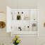 Armoire de salle de bain murale à miroir, armoire à pharmacie, armoire de rangement avec tablettes et porte-serviettes, armoire de vestibule-1388550515