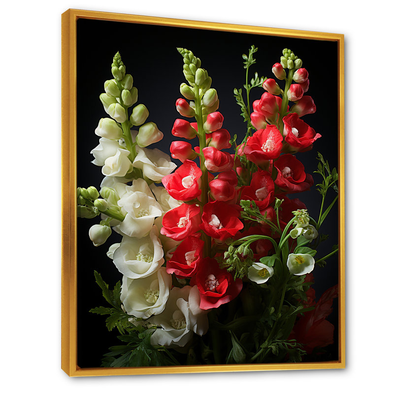 Snapdragons Serenade 1 - Snapdragons Wall Art, Gold Floater Framed, 40" H x 30" W x 1.5" D