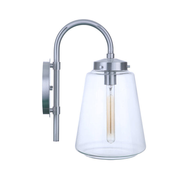Laclede Wall Light, Satin Aluminum, 18" H x 9.3" W x 12.63" D