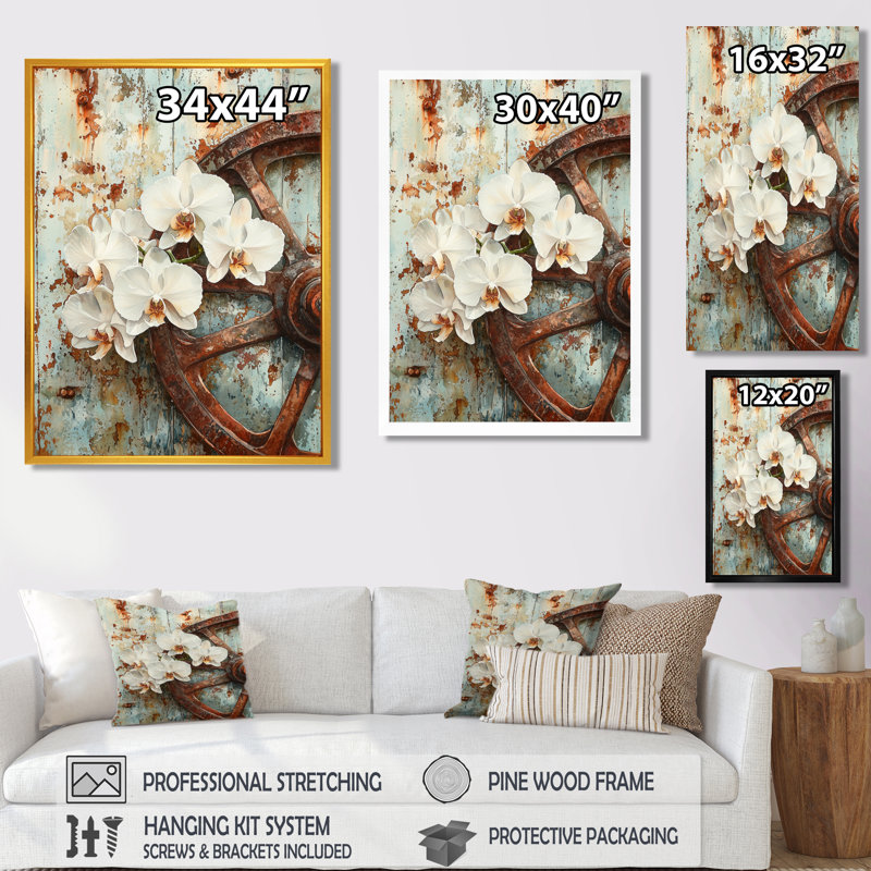Kynston - impressions sur toile florales, Impression d'un seul cadre photo, Noir, noir, noir, noir, H 20 po x l 12 po