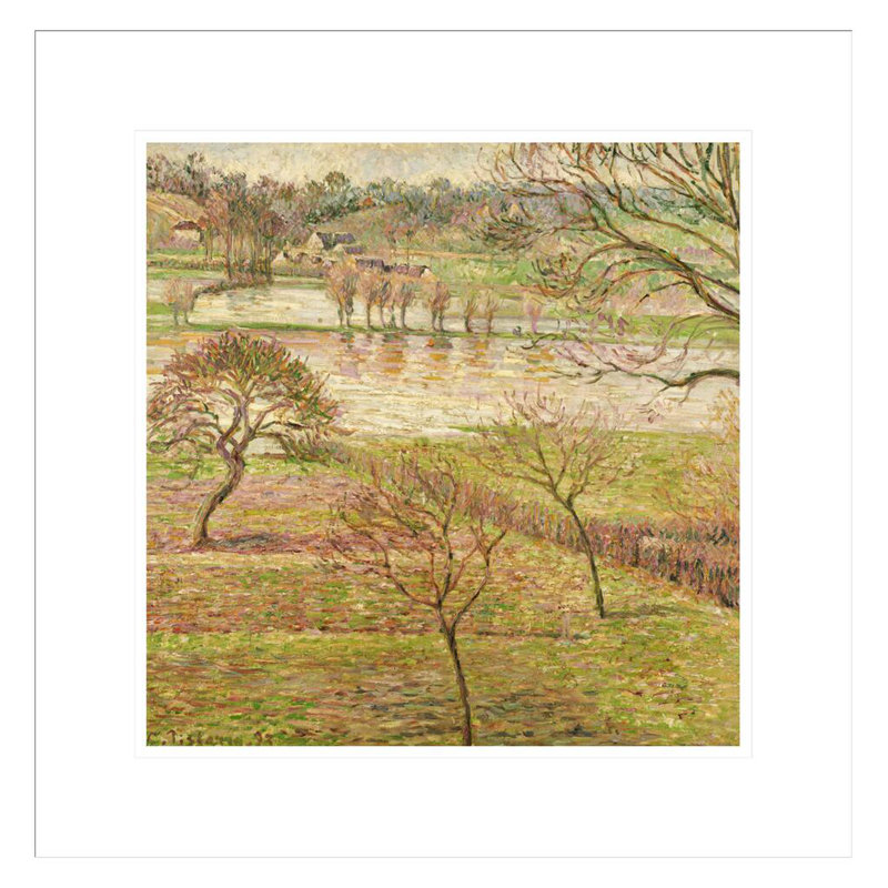 «The Flood at Eragny» par Camille Pissarro, impression giclée sur cadre, H 17,97 po x l 17,75 po