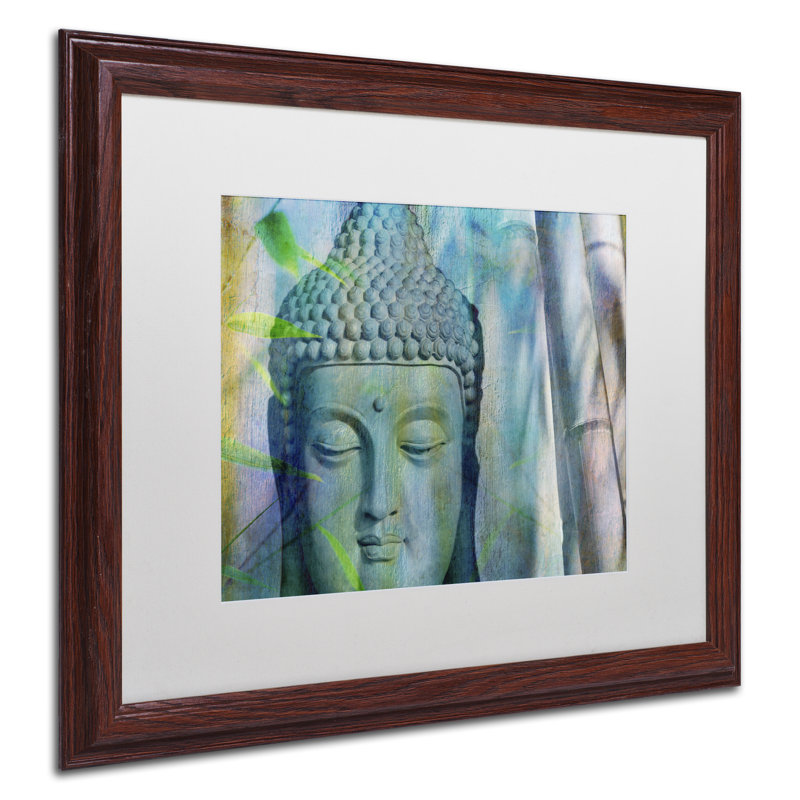 «Buddha with Bamboo» par Cora Niele - reproduction de photo sur toile encadrée, H 16 po x l 20 po x P 0,5 po, Brun