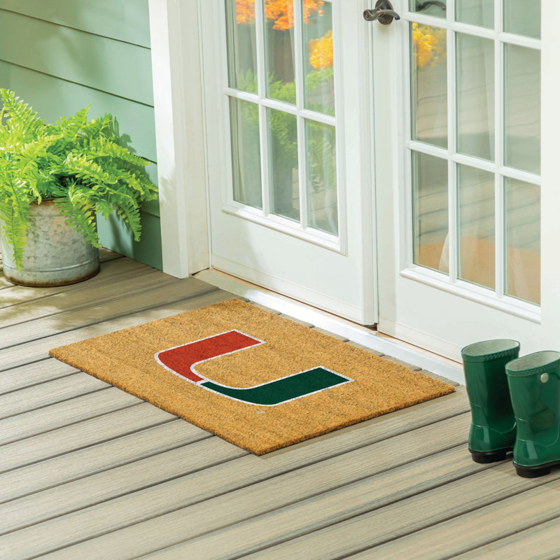 Grand tapis couleur coco de l'Université de Miami, 36 po x 24 po