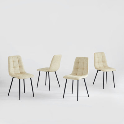 Boulat 19'' H Faux Leather Upholstered Metal Side Chair