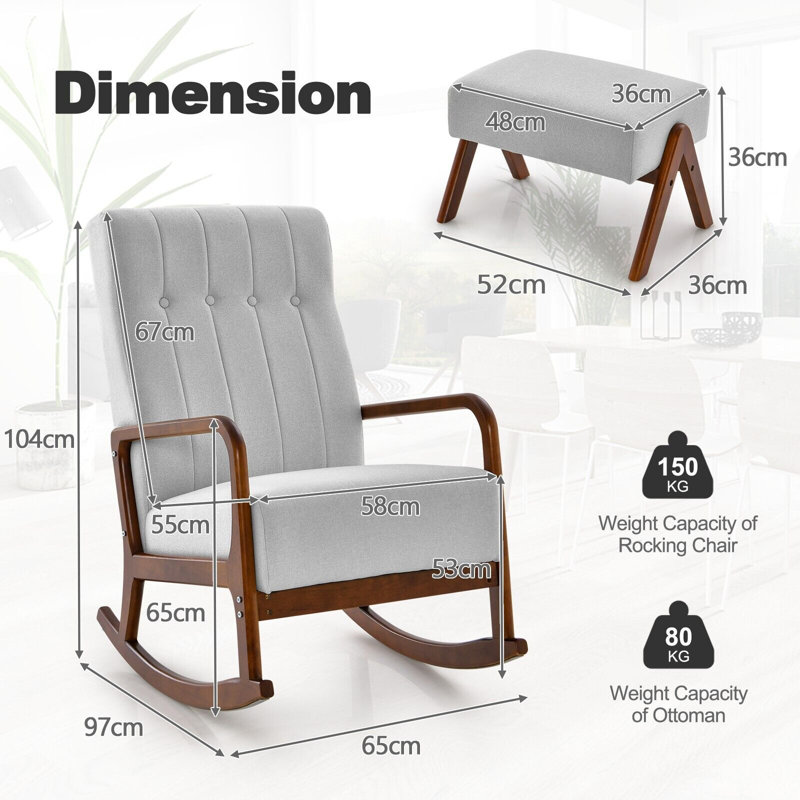 Palominas Solid Wood Rocking Chair