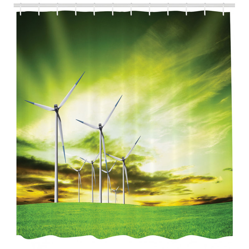 Shower Curtain with Hooks Included, 75" H x 69" W